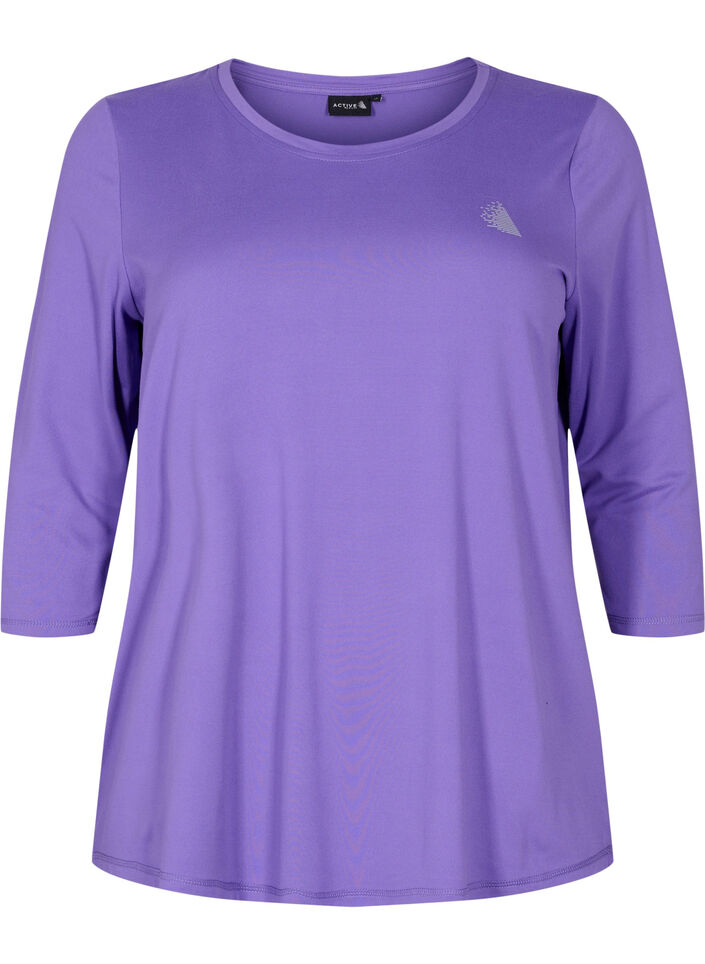 Blouse d'entra&icirc;nement &agrave; manches 3/4, Violet, Packshot image number 0