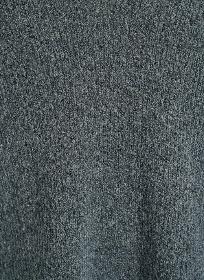 Blouse en maille &agrave; col V et manches raglan, Vert fonc&eacute;, Packshot image number 2