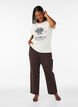 T-shirt en coton avec imprim&eacute;, Vanille, Model image number 1