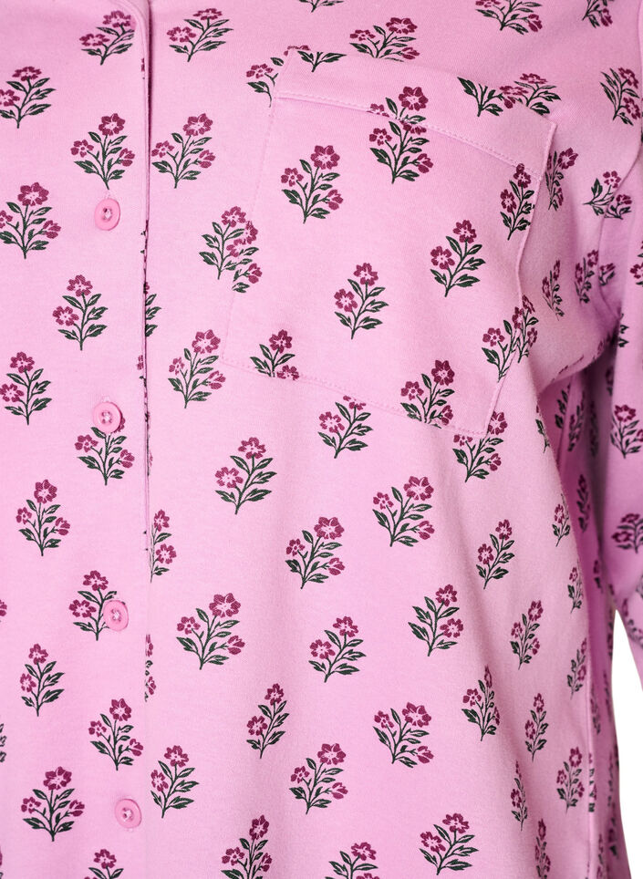 Chemise de pyjama en coton avec poche poitrine, Rose, Packshot image number 2
