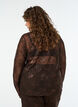 Blouse en mesh avec fleurs et sequins, Marron, Model image number 2