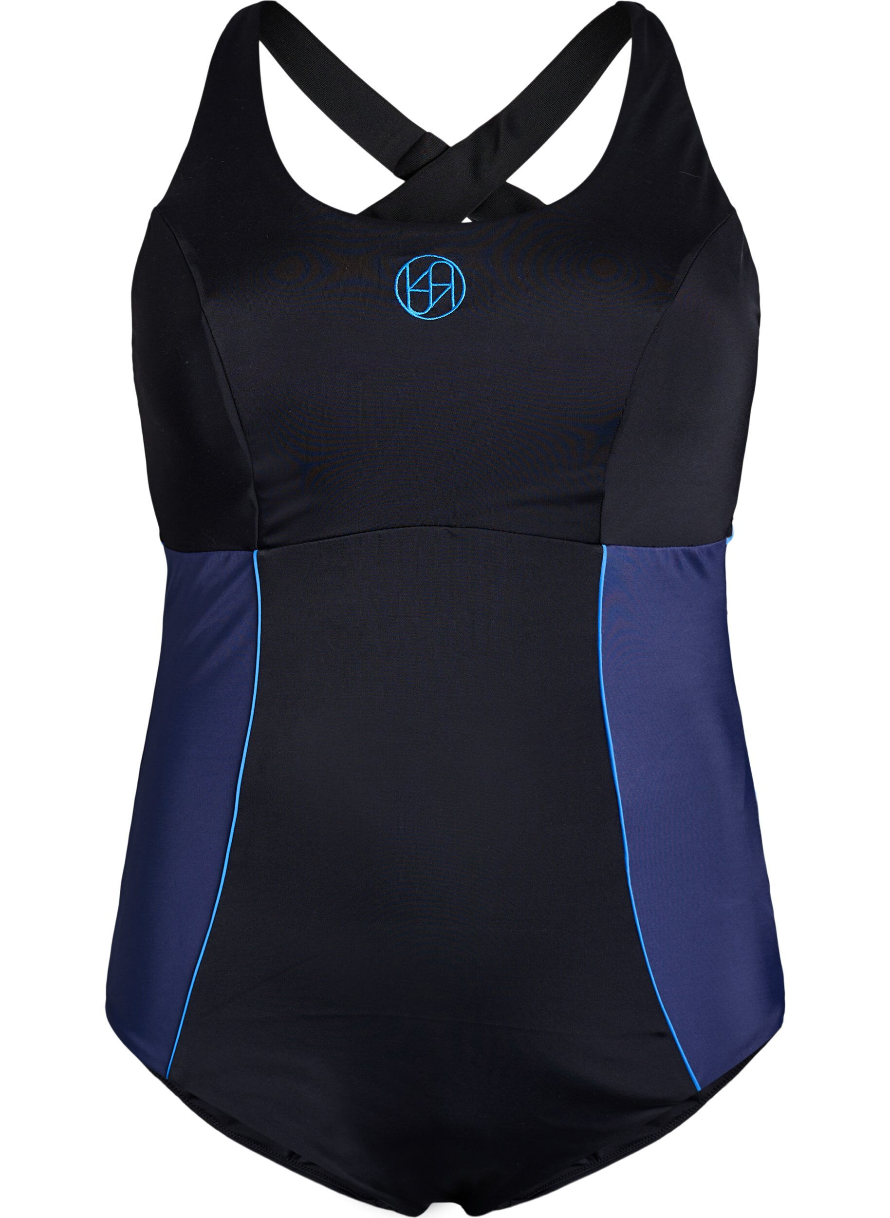 Zizzi Maillot de bain de sport avec bretelles crois&eacute;es, Noir, Packshot image number 0