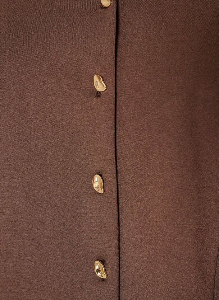 Cardigan ajust&eacute; en jersey avec boutons d&eacute;coratifs, Marron, Packshot image number 2