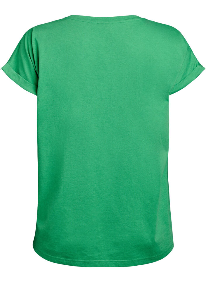 T-shirt à manches courtes en mélange de coton, Vert, Packshot image number 1