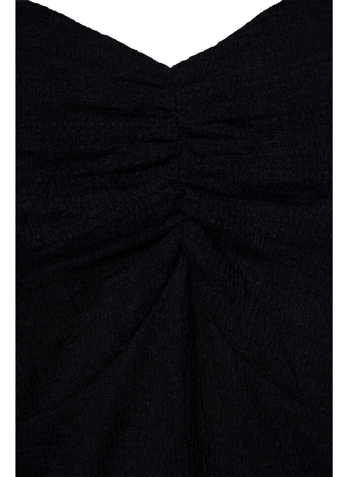Blouse ajustée avec détail froncé, Black, Packshot image number 2