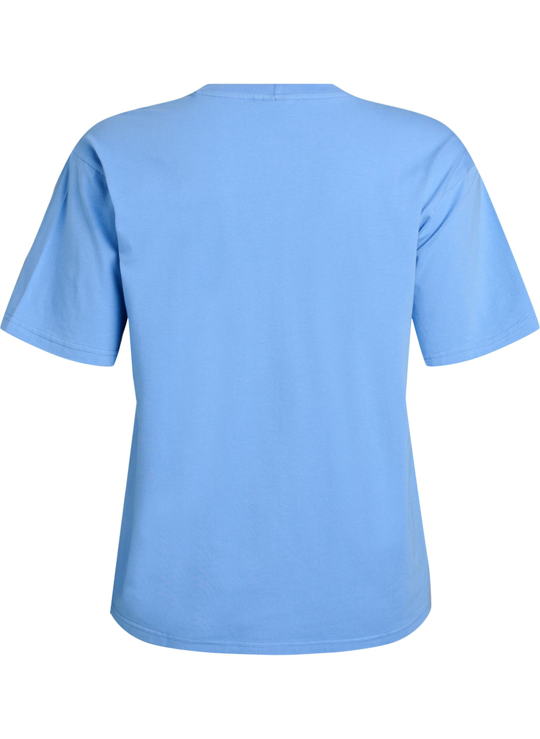 Zizzi T-shirt sportif en coton bio, Bleu, Packshot image number 1