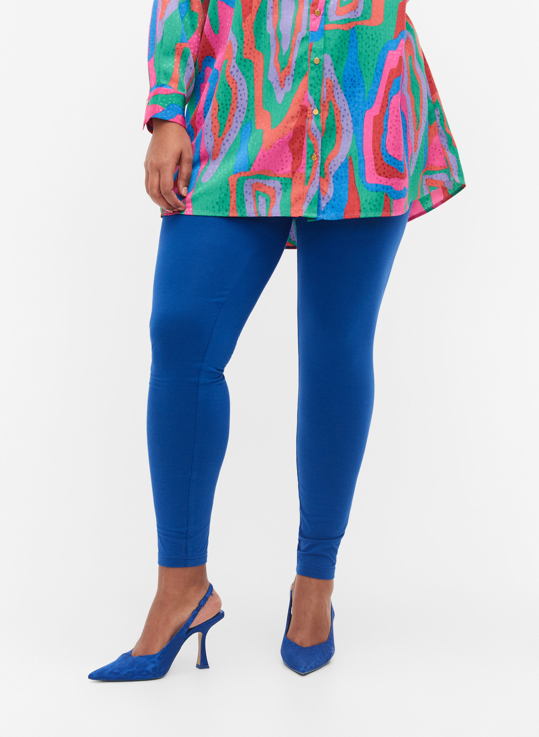 ZizziLeggings basiques en viscose, Bleu, Model image number 3
