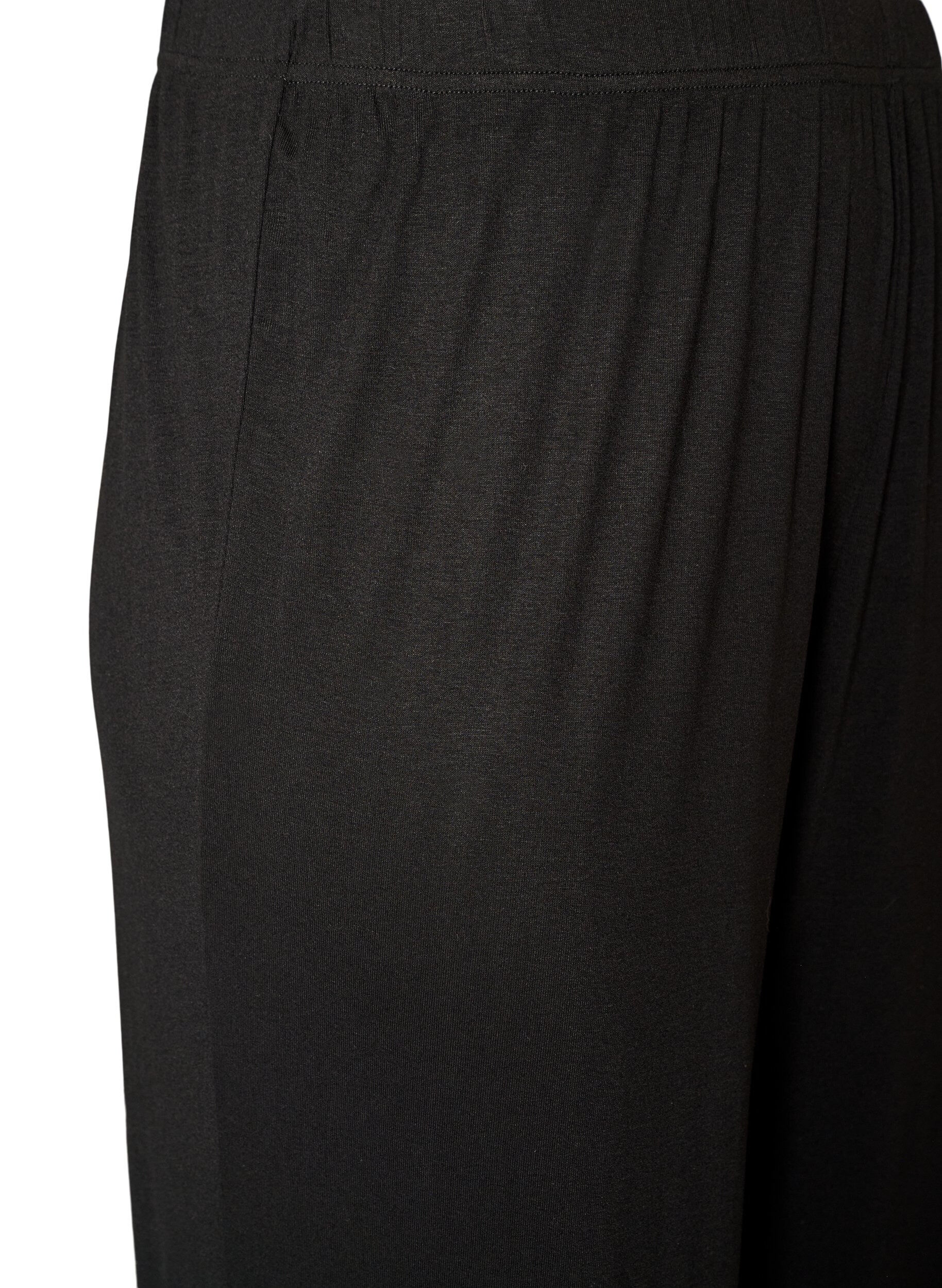ZizziPantalon de pyjama ample en viscose avec une taille &eacute;lastique, Noir, Packshot image number 2