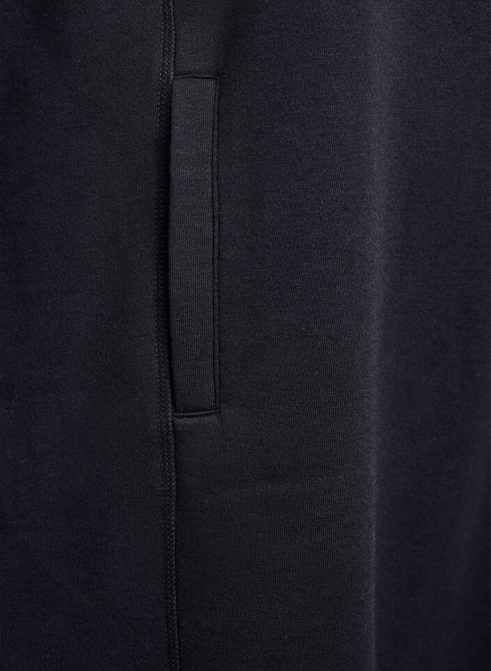 Robe sweat-shirt courte &agrave; col montant et poches, Noir, Packshot image number 3