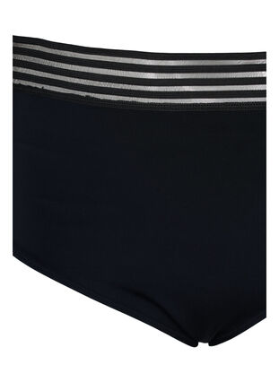 Bas de bikini taille haute avec maille, Black, Packshot image number 2