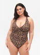 Maillot de bain avec dos croisé et inserts amovibles, Leopard Print, Model image number 0