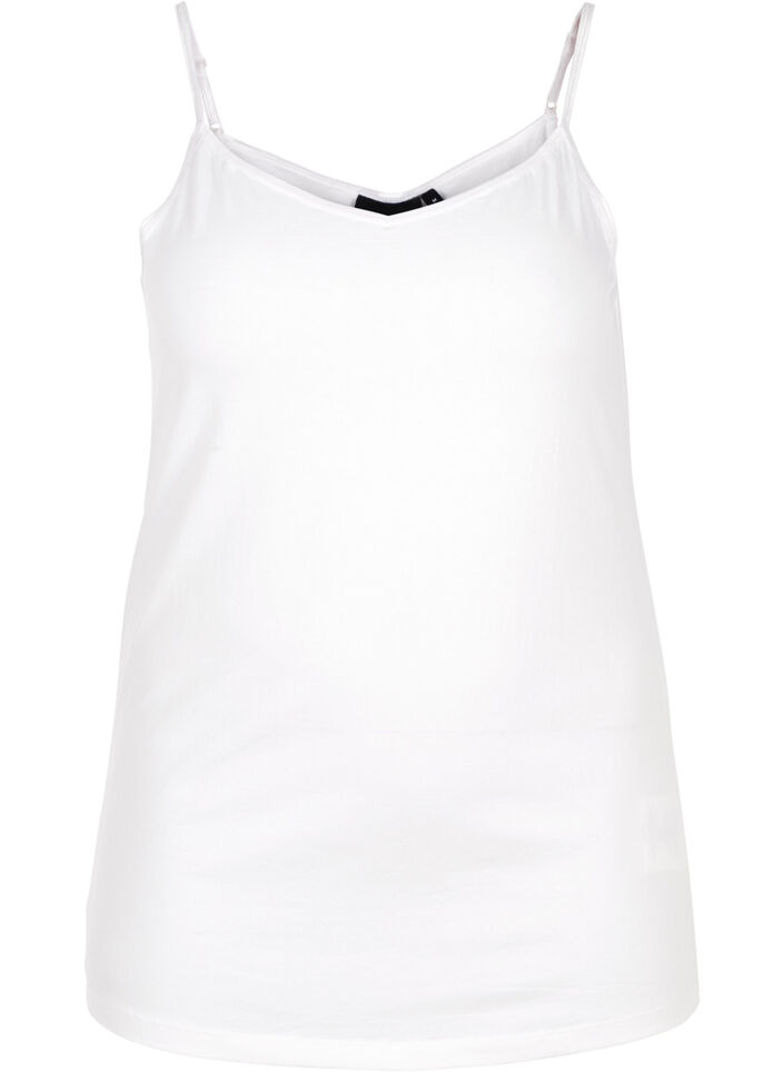 Top basique &agrave; nouer en coton, Blanc, Packshot image number 0