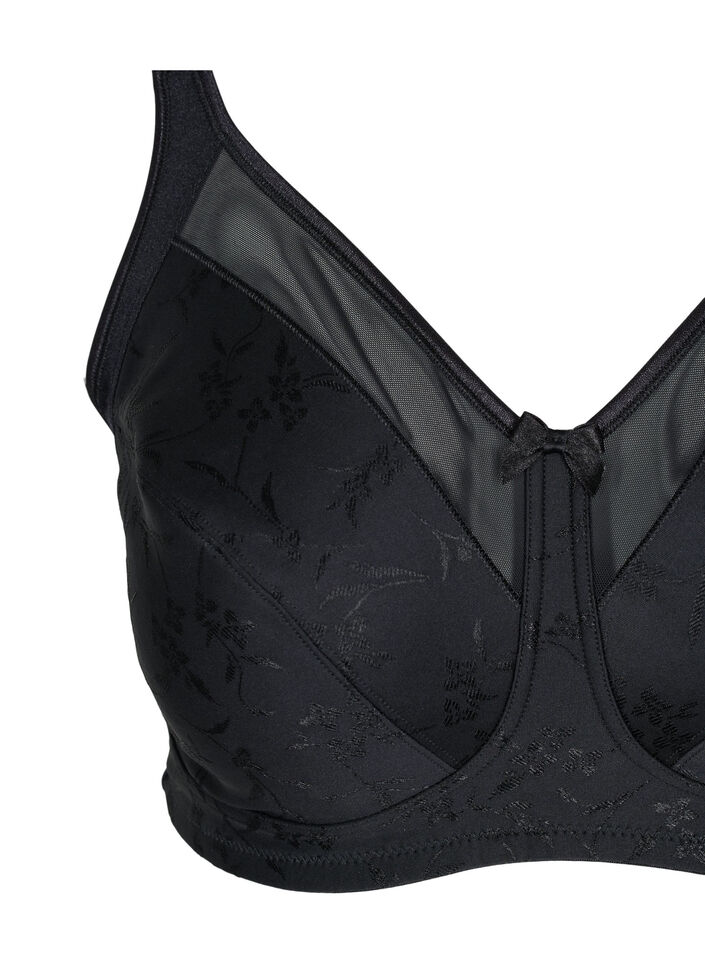 Soutien-gorge avec détails en maille, Black, Packshot image number 2