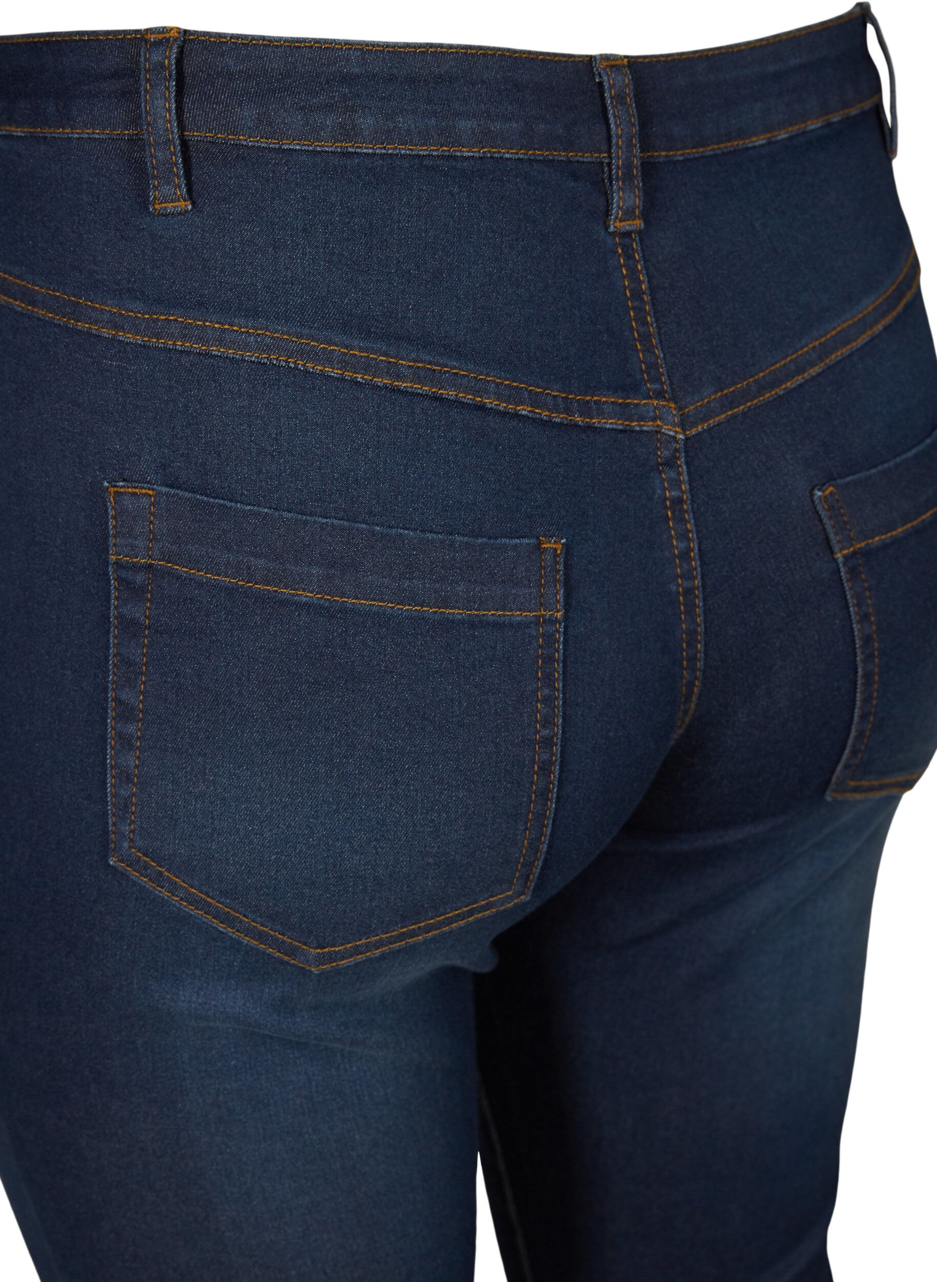 Zizzi Jean coupe slim Emily capri, Bleu, Packshot image number 3