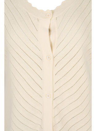 Cardigan en maille à manches courtes, Warm Off-white, Packshot image number 2