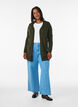 Long cardigan tricot&eacute; dans un m&eacute;lange de viscose, Vert fonc&eacute;, Model image number 1