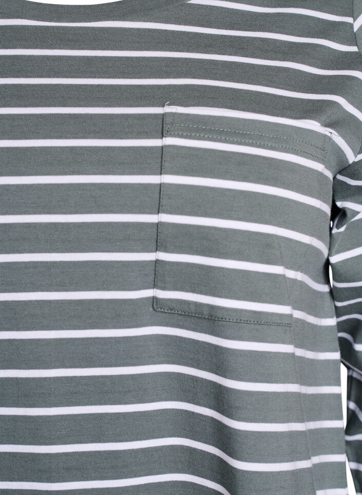 Chemise de nuit à rayures en coton bio, Vert, Packshot image number 2