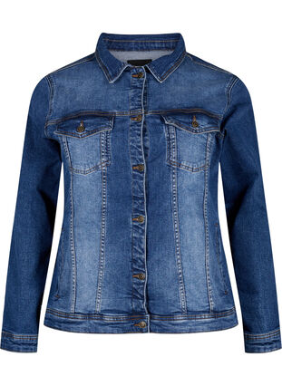 Veste courte en jean en coton, Blue denim, Packshot image number 0