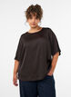 Blouse en satin &agrave; manches au coude, Marron, Model image number 0