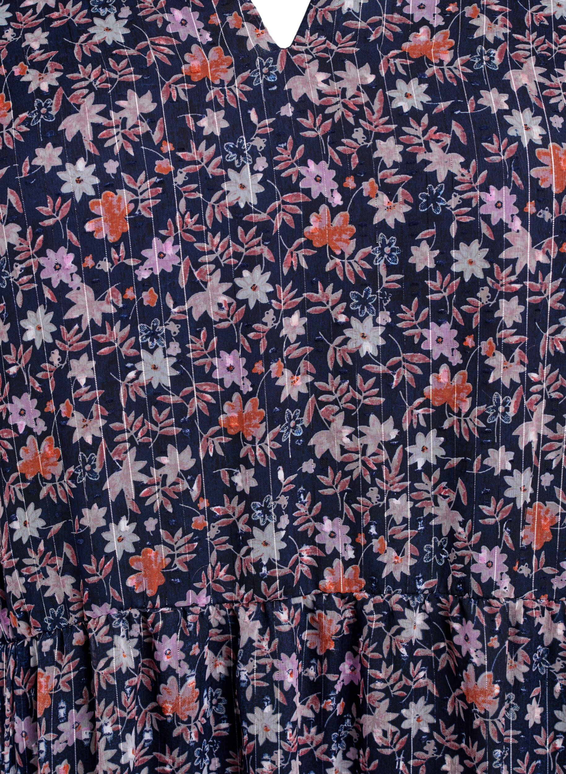 ZizziTunique &agrave; imprim&eacute; floral et fils scintillants, Bleu, Packshot image number 2