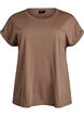 T-shirt &agrave; manches courtes en m&eacute;lange de coton, Marron, Packshot image number 0