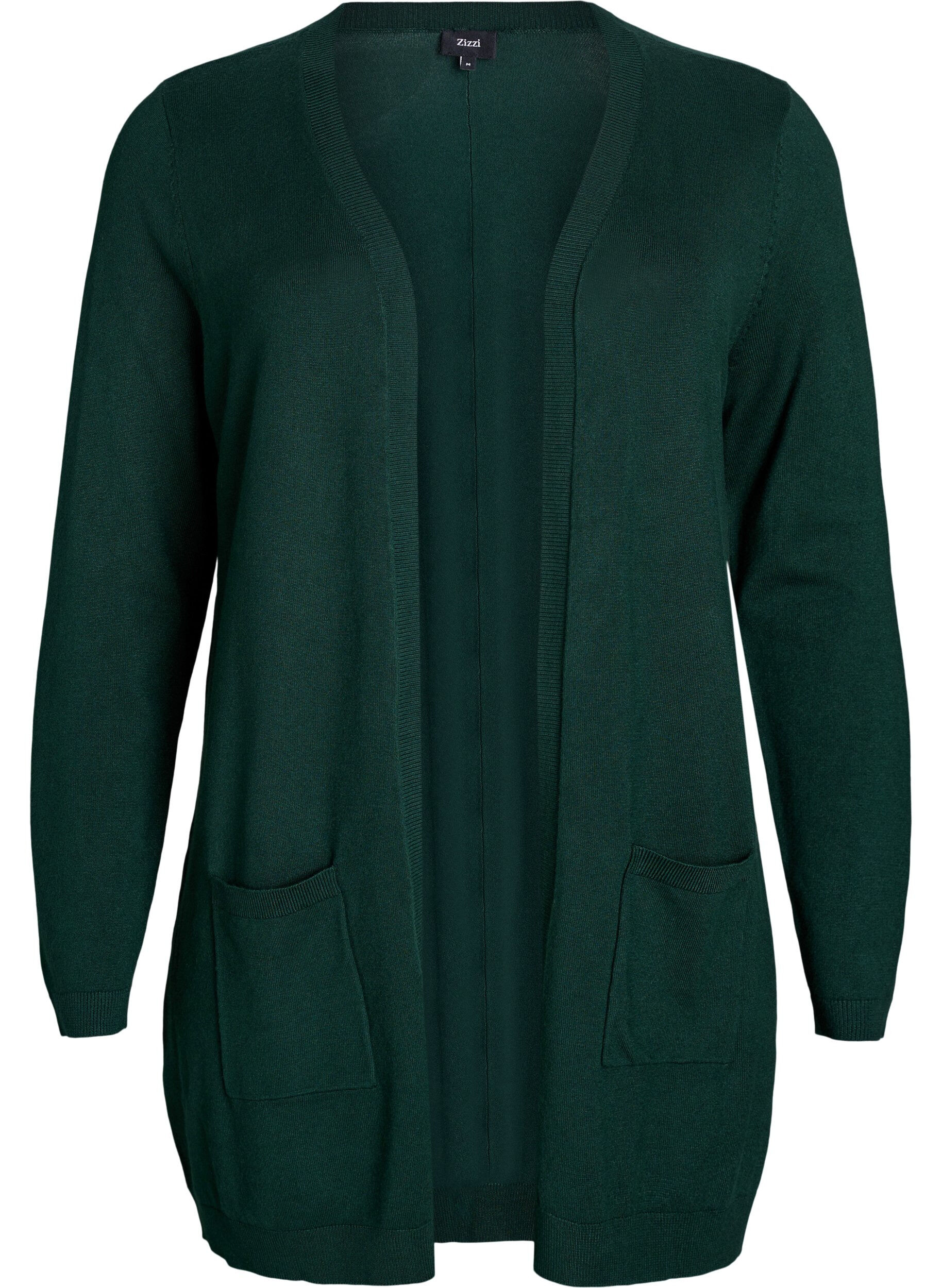 Long cardigan tricot&eacute; en m&eacute;lange de viscose