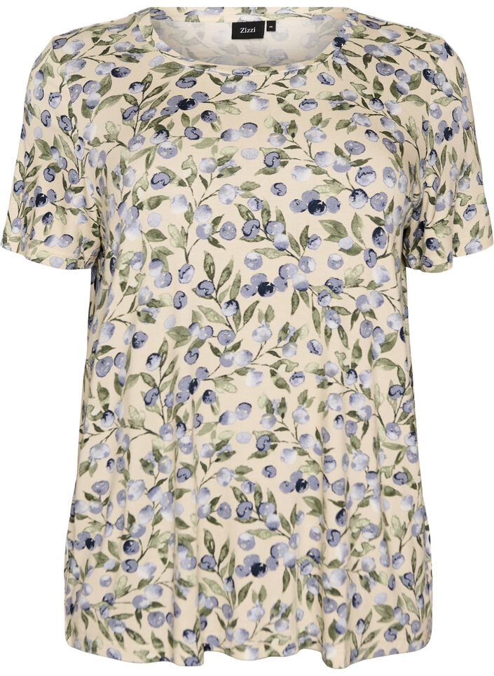T-shirt avec imprim&eacute; floral, Vanille, Packshot image number 0