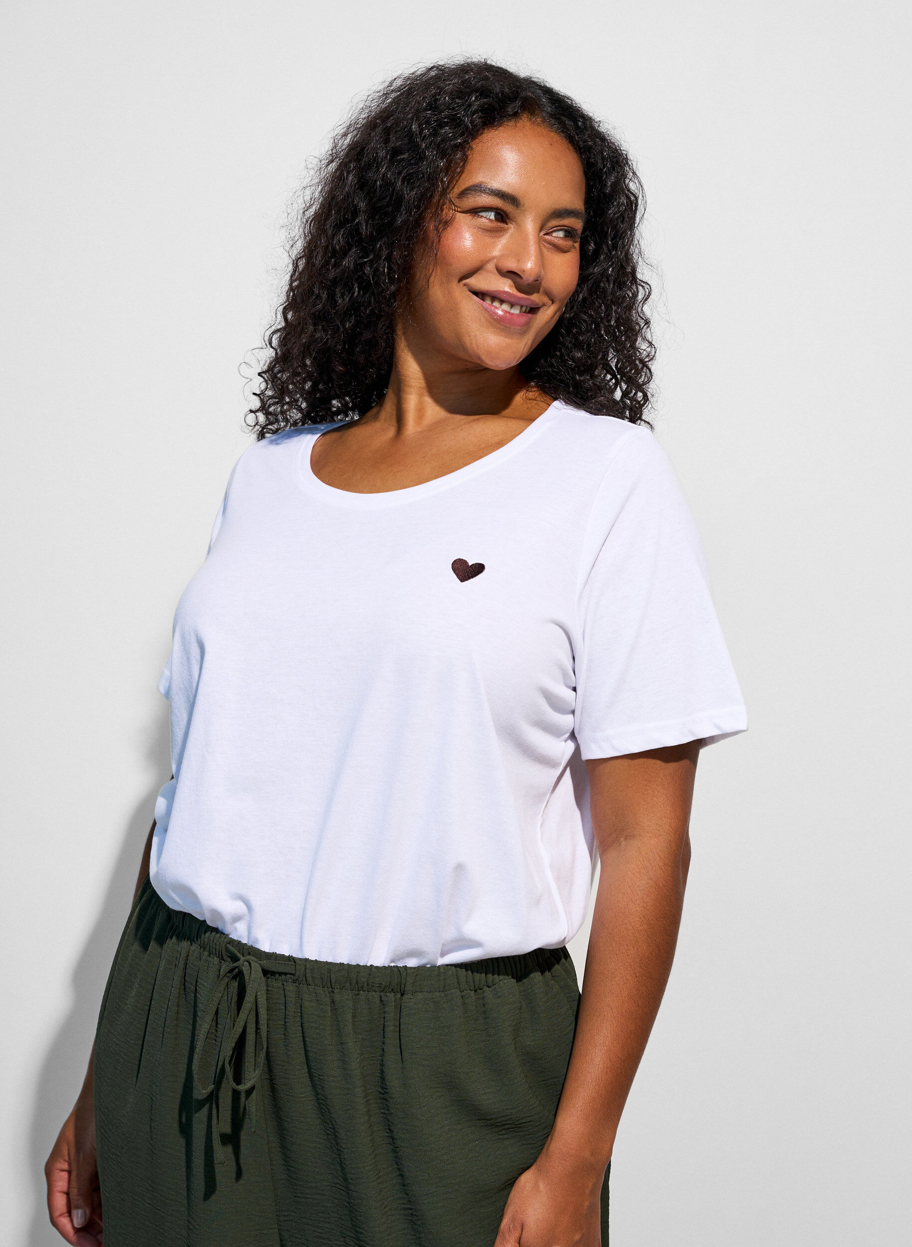 T-shirt imprim&eacute;, Blanc, Model