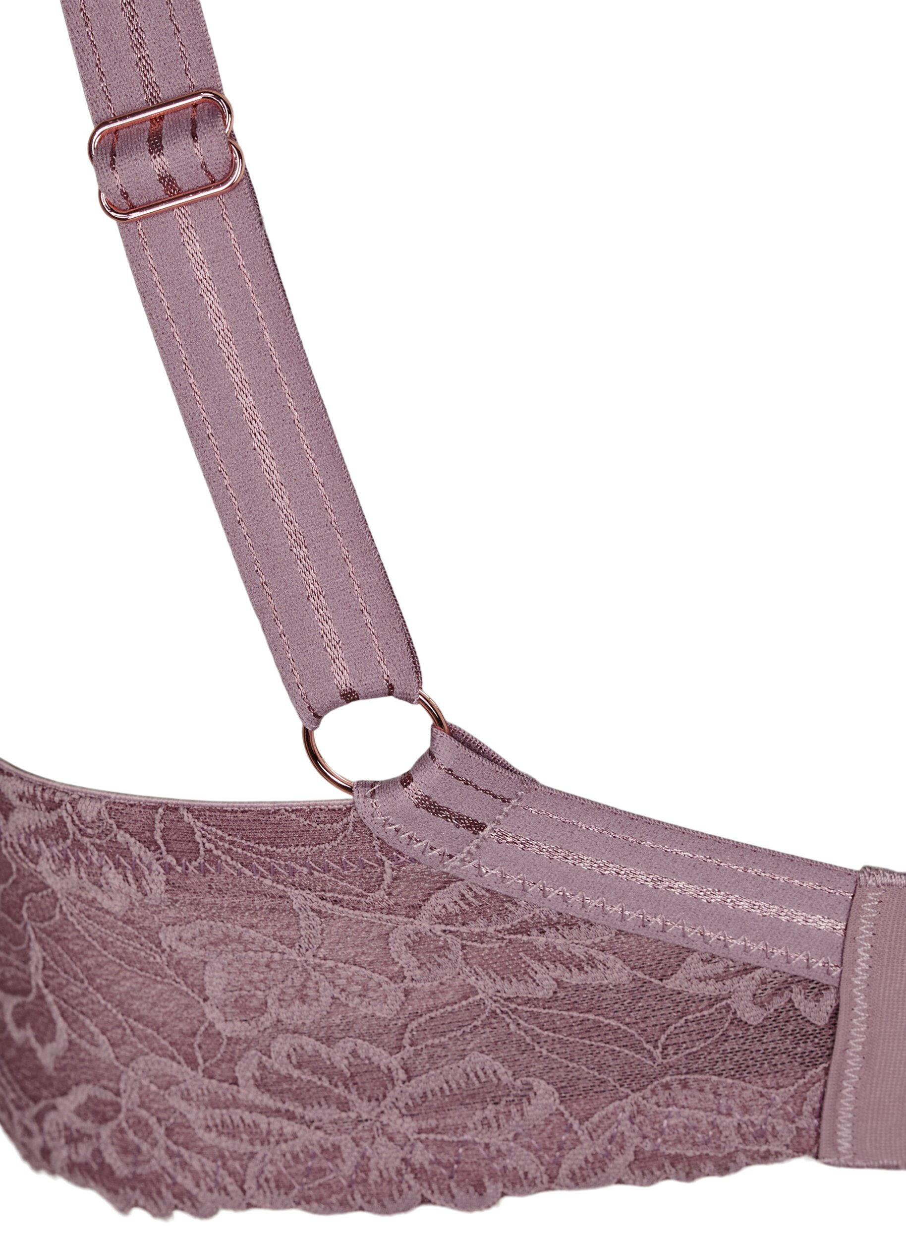 Zizzi Soutien-gorge moul&eacute; avec dentelle et coupes lisses, Rose, Packshot image number 4