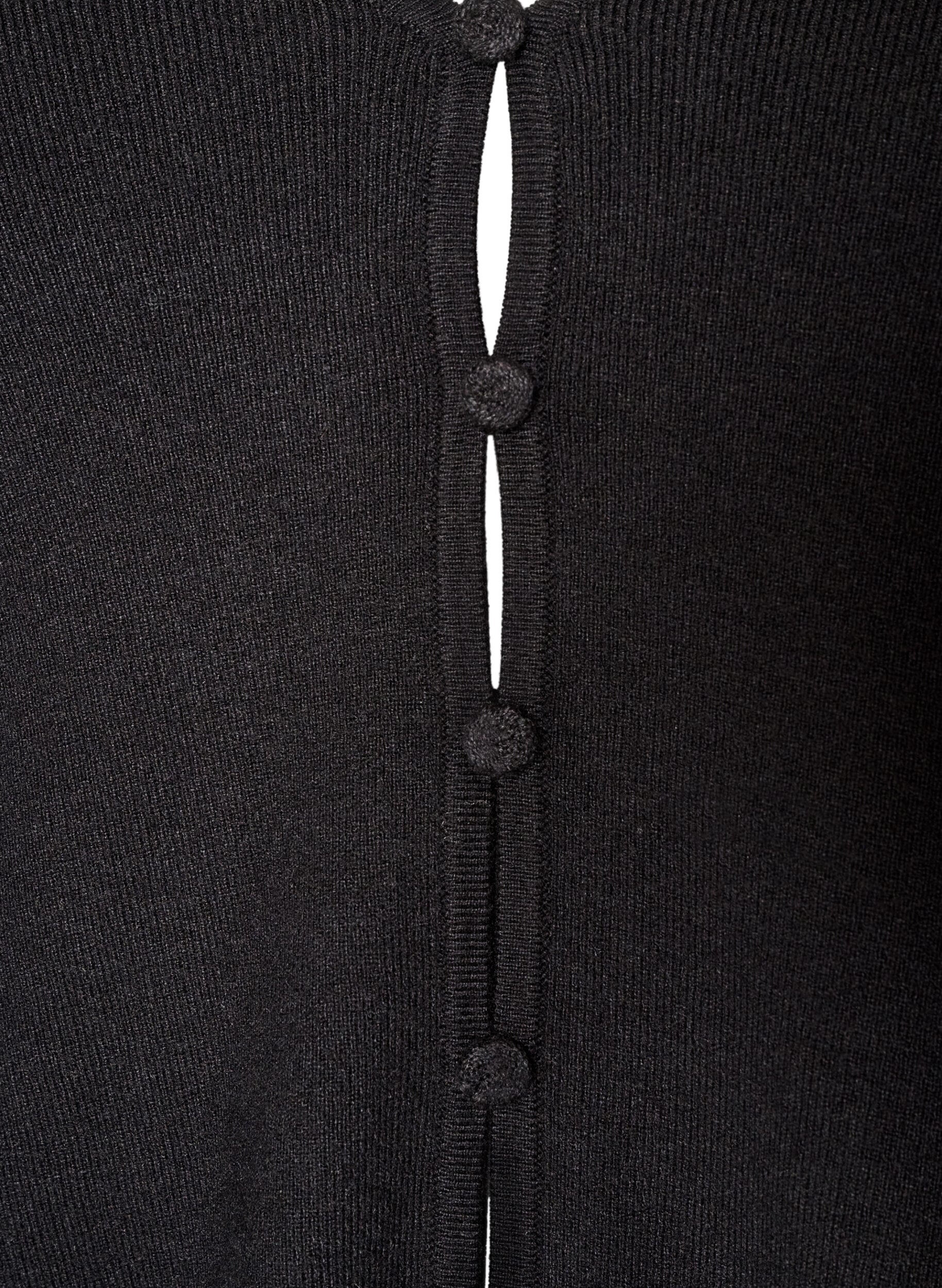 ZizziCardigan en maille fine avec des boutons recouverts de tissu, Noir, Packshot image number 2