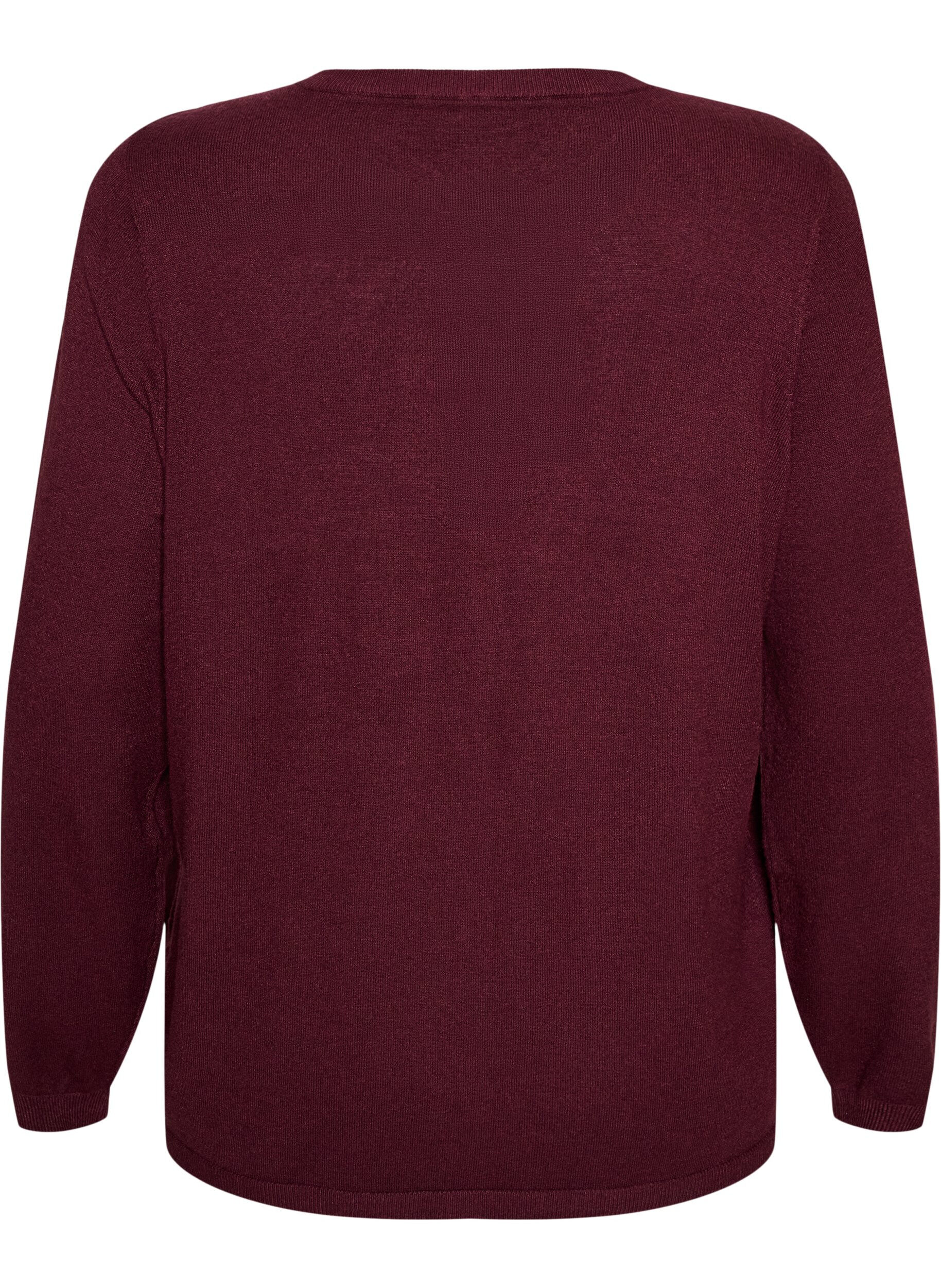 ZizziCardigan avec des boutons ronds, Bordeaux, Packshot image number 1