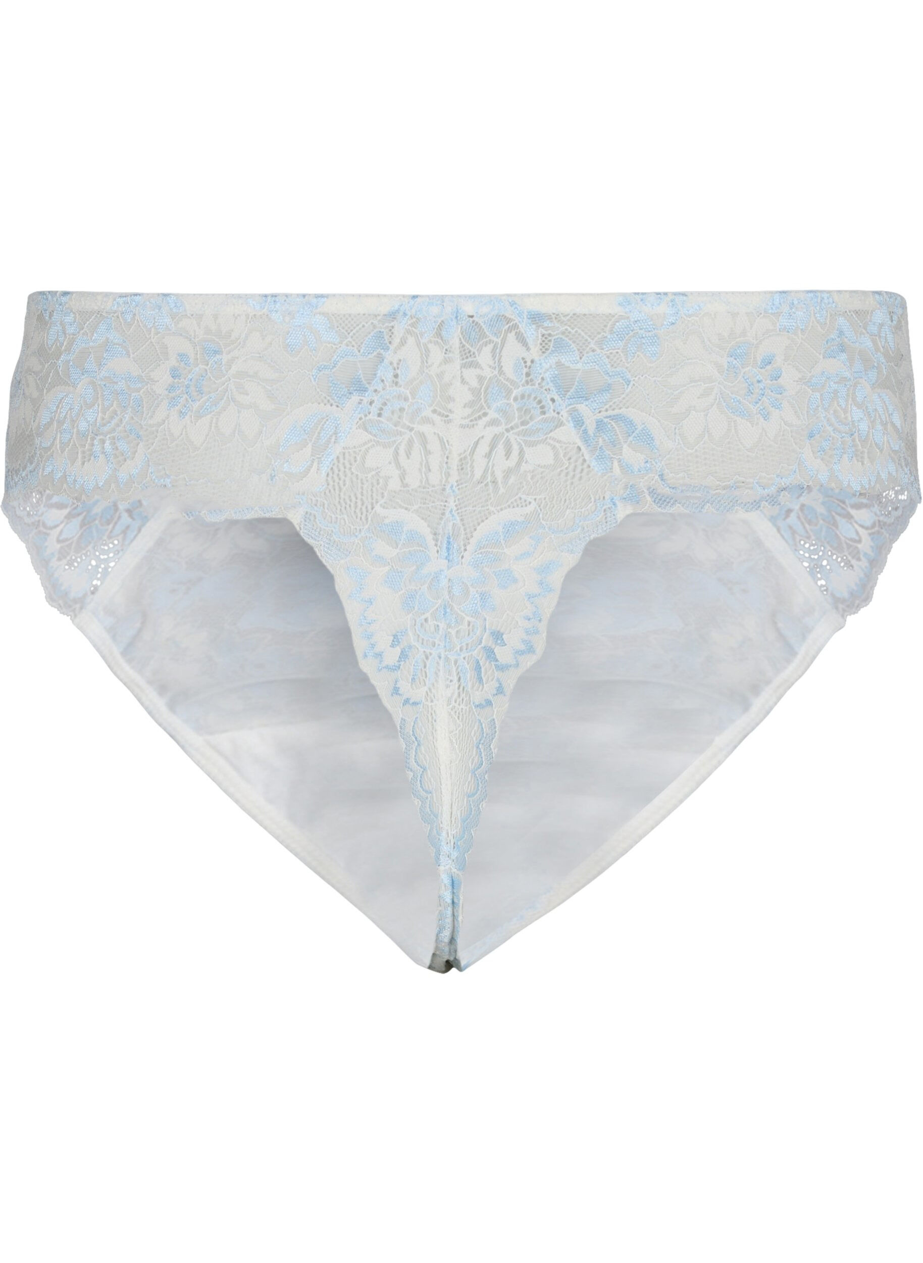 Zizzi String en dentelle taille normale, Tofu w. blue, Packshot image number 1