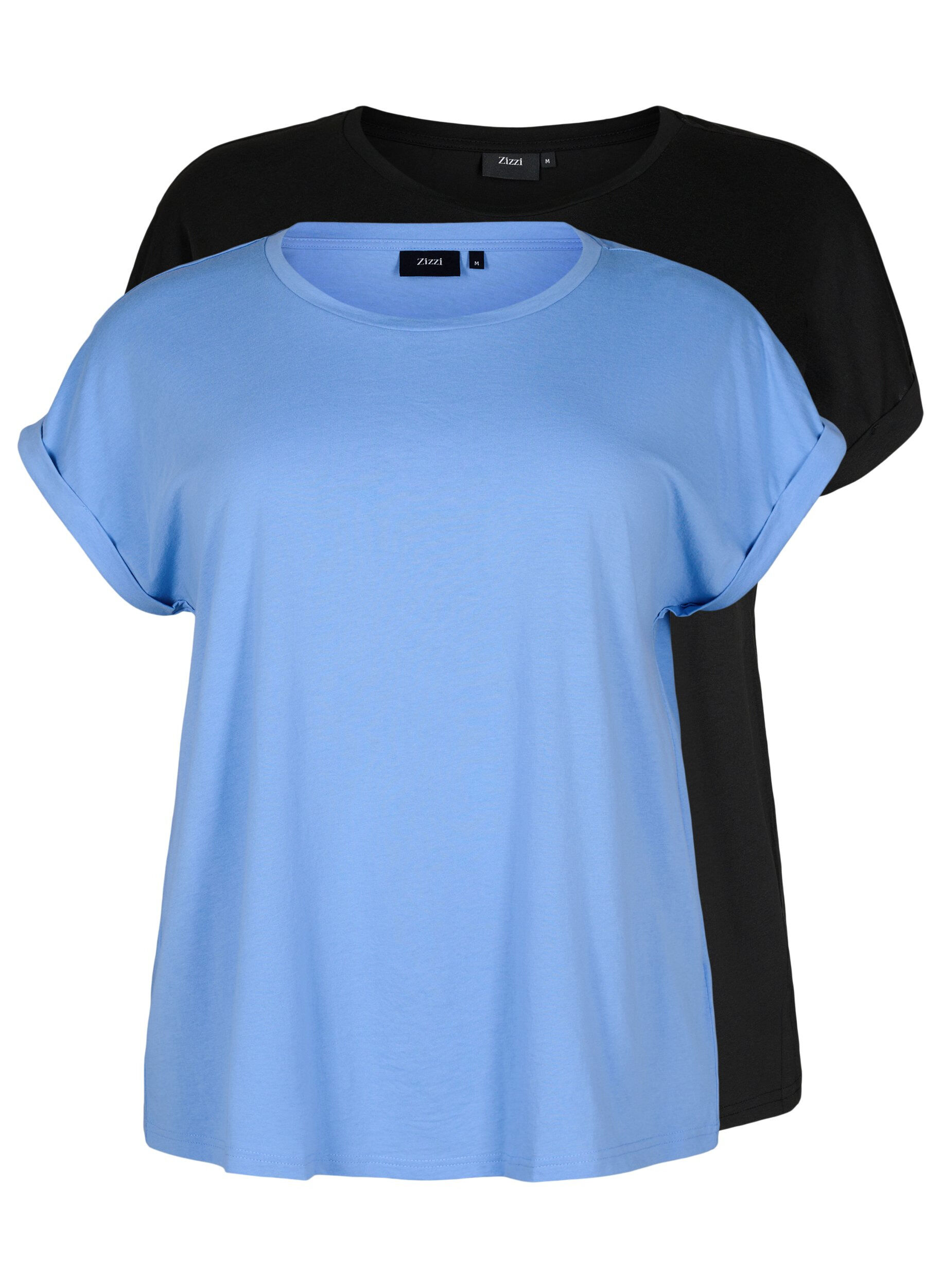 ZizziLot de deux t-shirts &agrave; manches courtes, Bleu Clair, Packshot image number 0