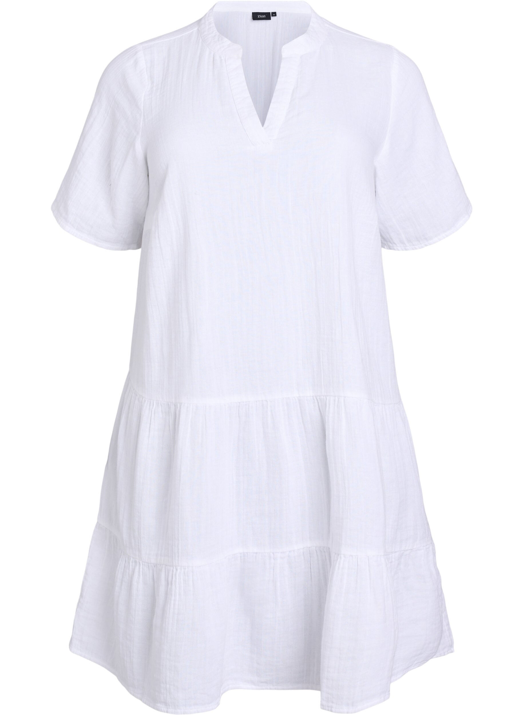ZizziRobe courte &eacute;vas&eacute;e en mousseline de coton, Blanc, Packshot image number 0