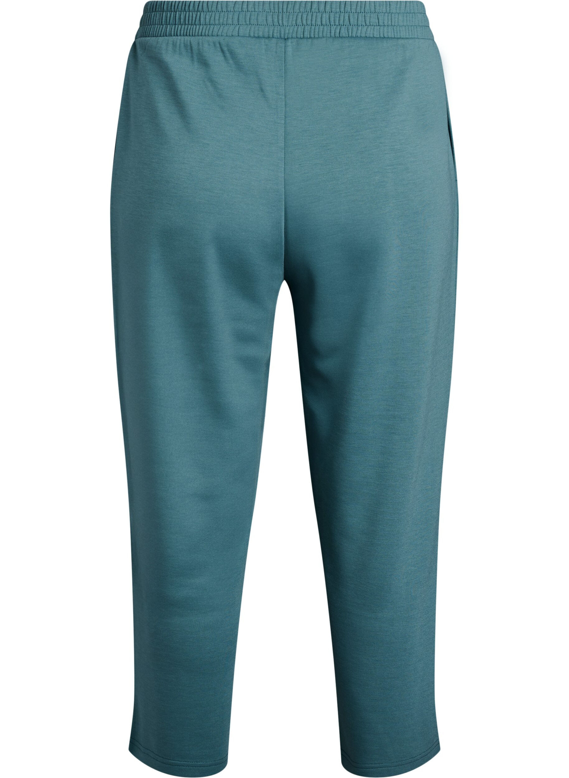 Zizzi Pantalon 7/8 en m&eacute;lange de modal avec poches, Vert, Packshot image number 1