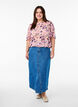 Blouse fleurie &agrave; manches courtes et smocks, Rose, Model image number 1