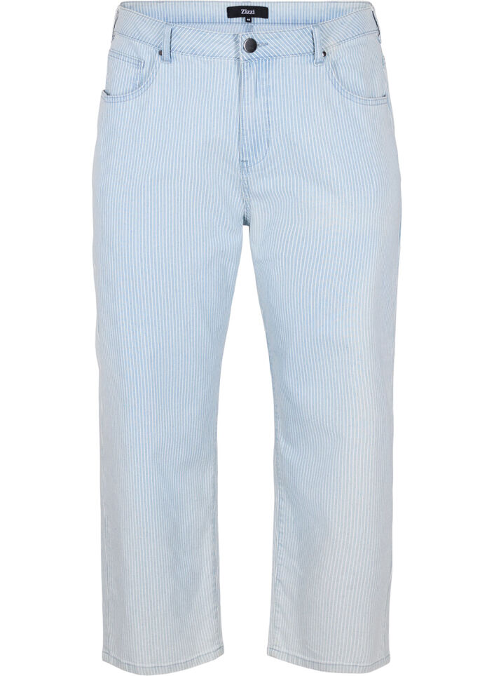 Jean droit, cheville courte, Light Blue Stripe, Packshot image number 0
