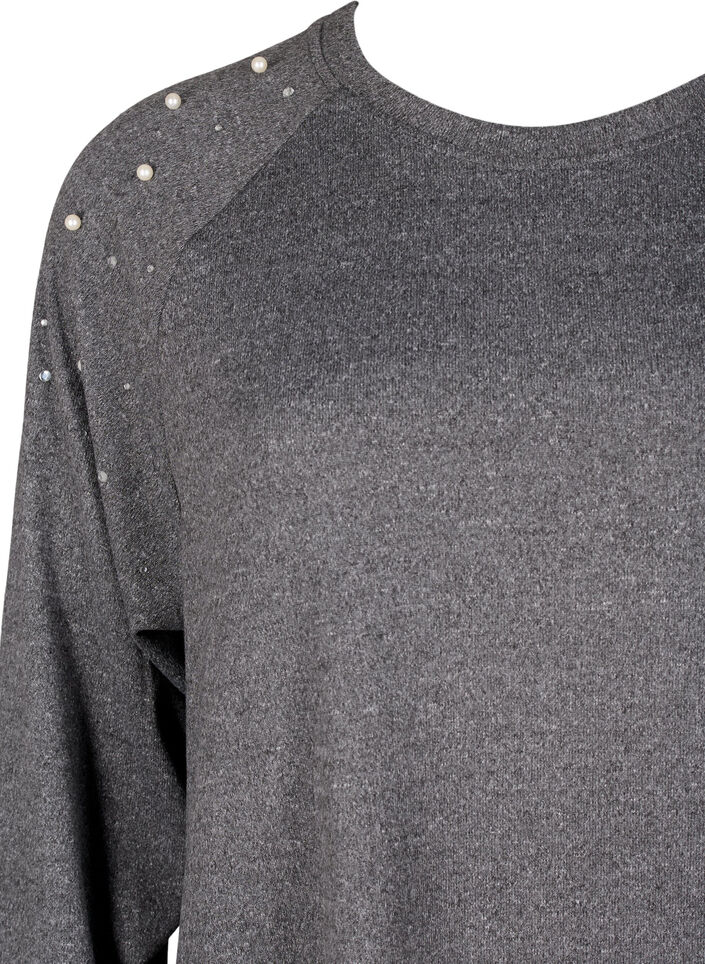 Robes à manches longues avec perles, Gris anthracite, Packshot image number 2