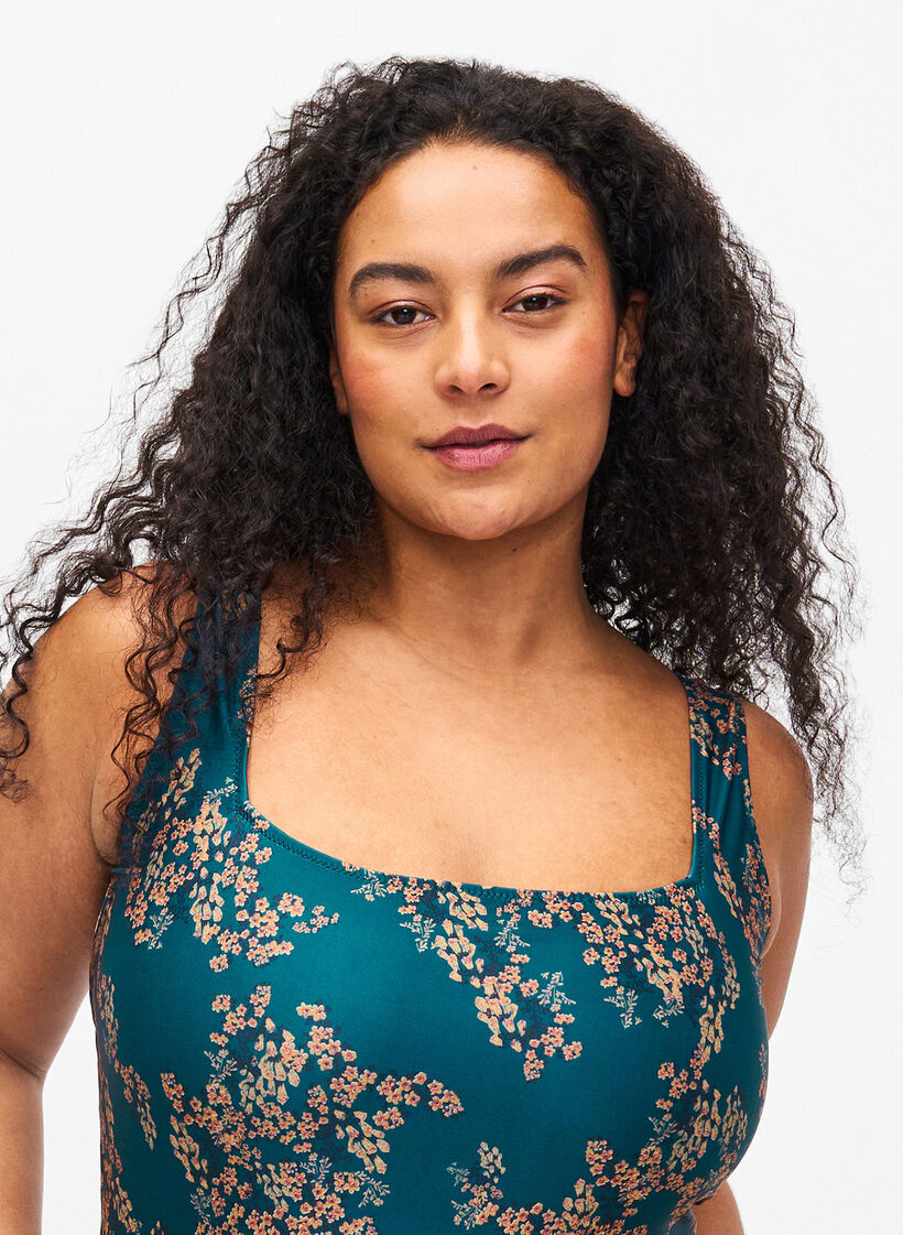 Maillot de bain à imprimé floral, Zebra Flower, Model image number 2