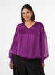 Blouse &agrave; rayures avec coupe ballon, Violet, Model image number 0