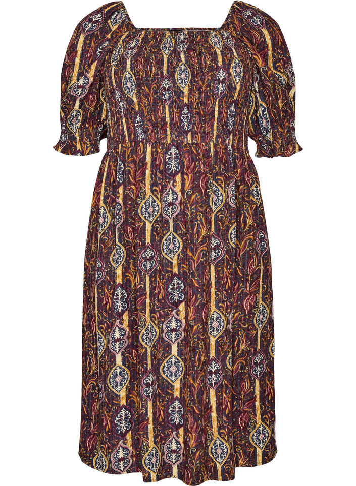 Robe d'&eacute;t&eacute; en viscose &agrave; imprim&eacute; paisley, Violet, Packshot image number 0