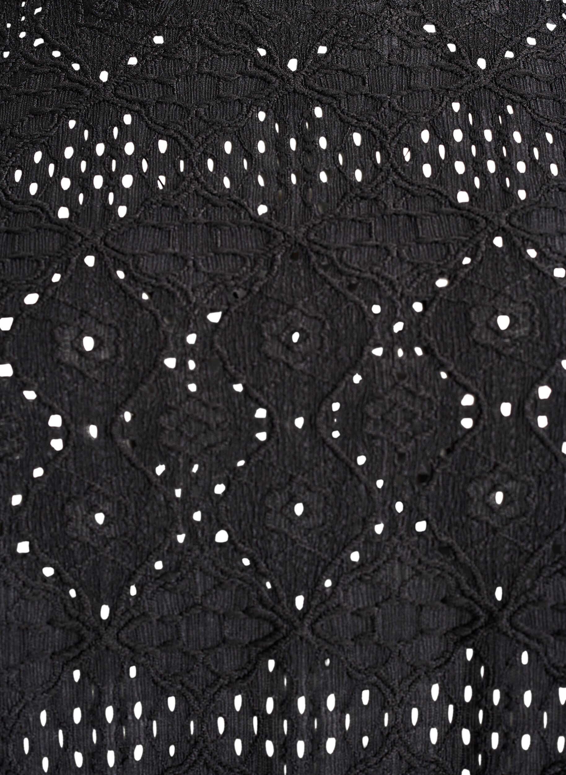 Zizzi Blouse &agrave; manches longues avec broderie ajour&eacute;e, Noir, Packshot image number 2