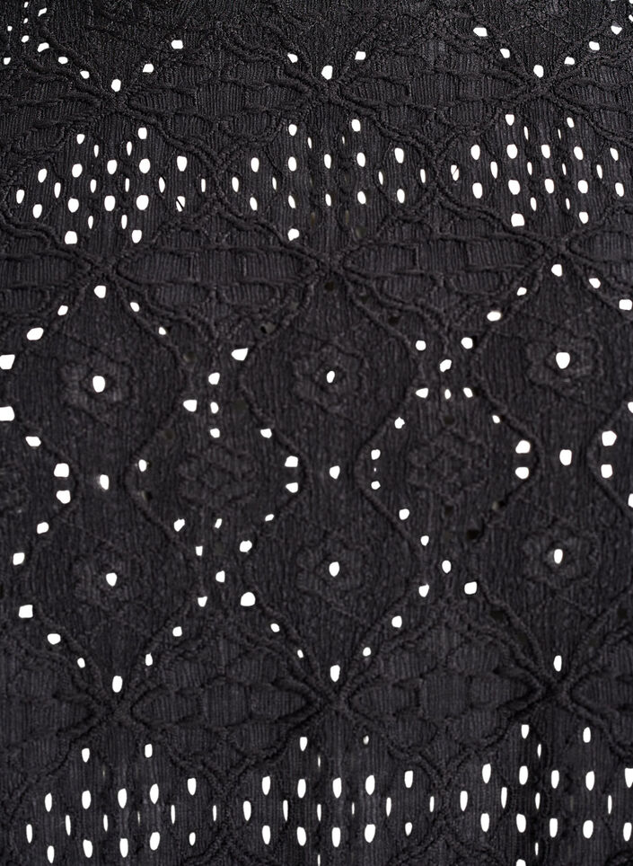 Blouse à manches longues avec broderie ajourée, Noir, Packshot image number 2
