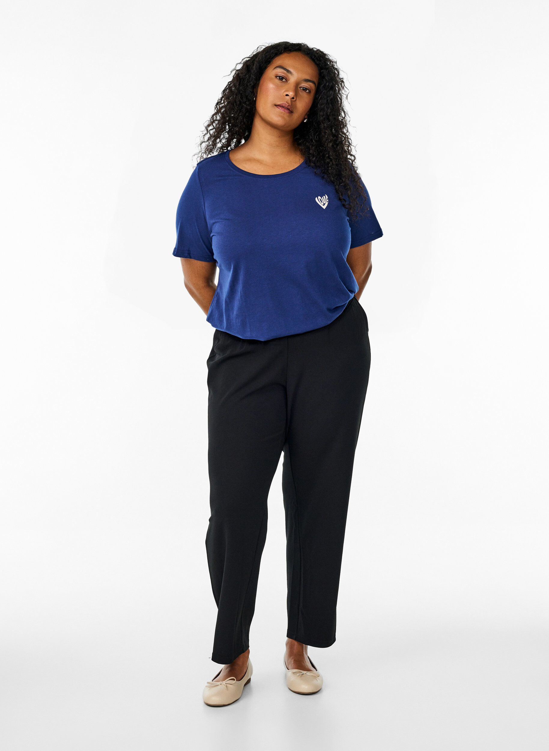 Zizzi FLASH - T-shirt avec motif, Bleu, Model image number 1