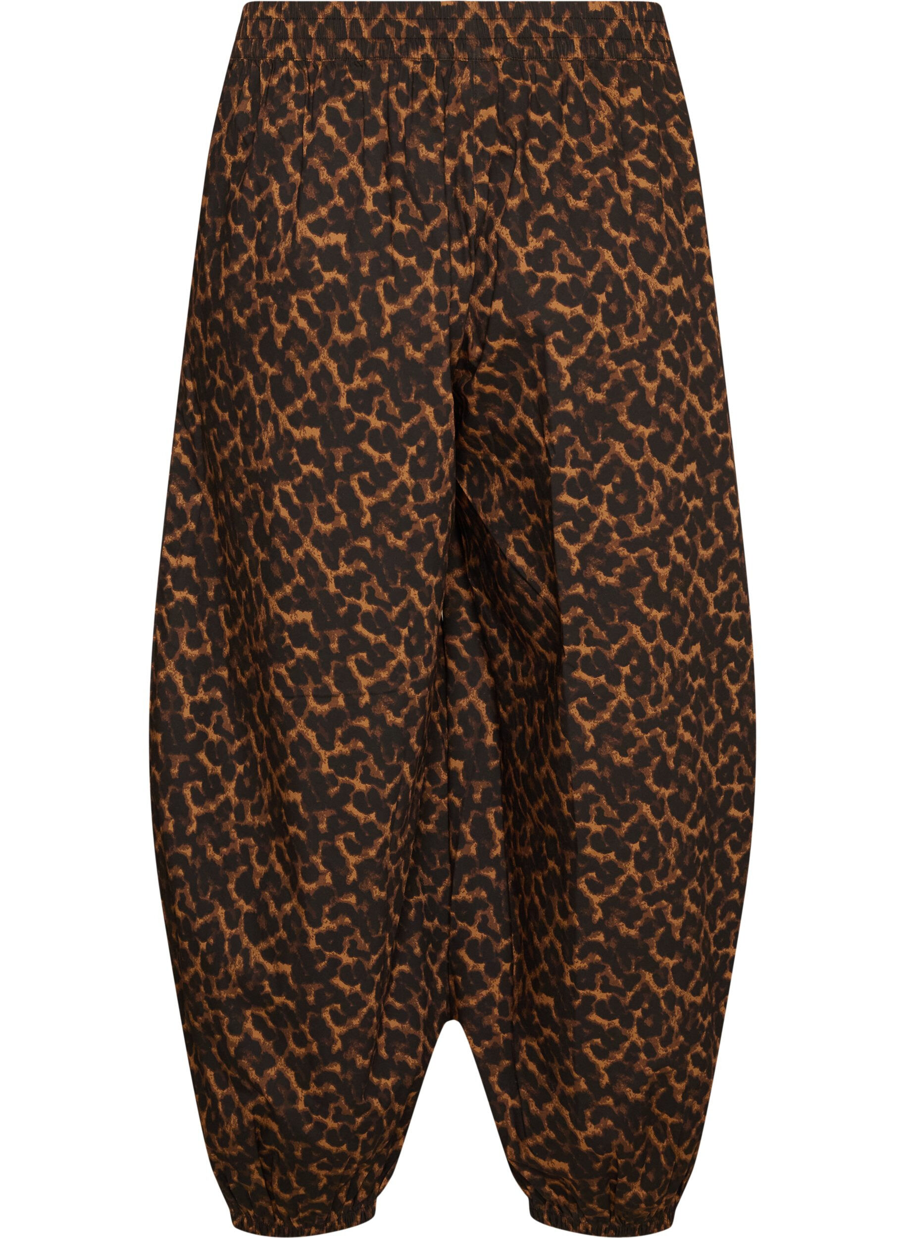 ZizziPantalon ballon &agrave; taille haute et imprim&eacute; int&eacute;gral, Marron, Packshot image number 1