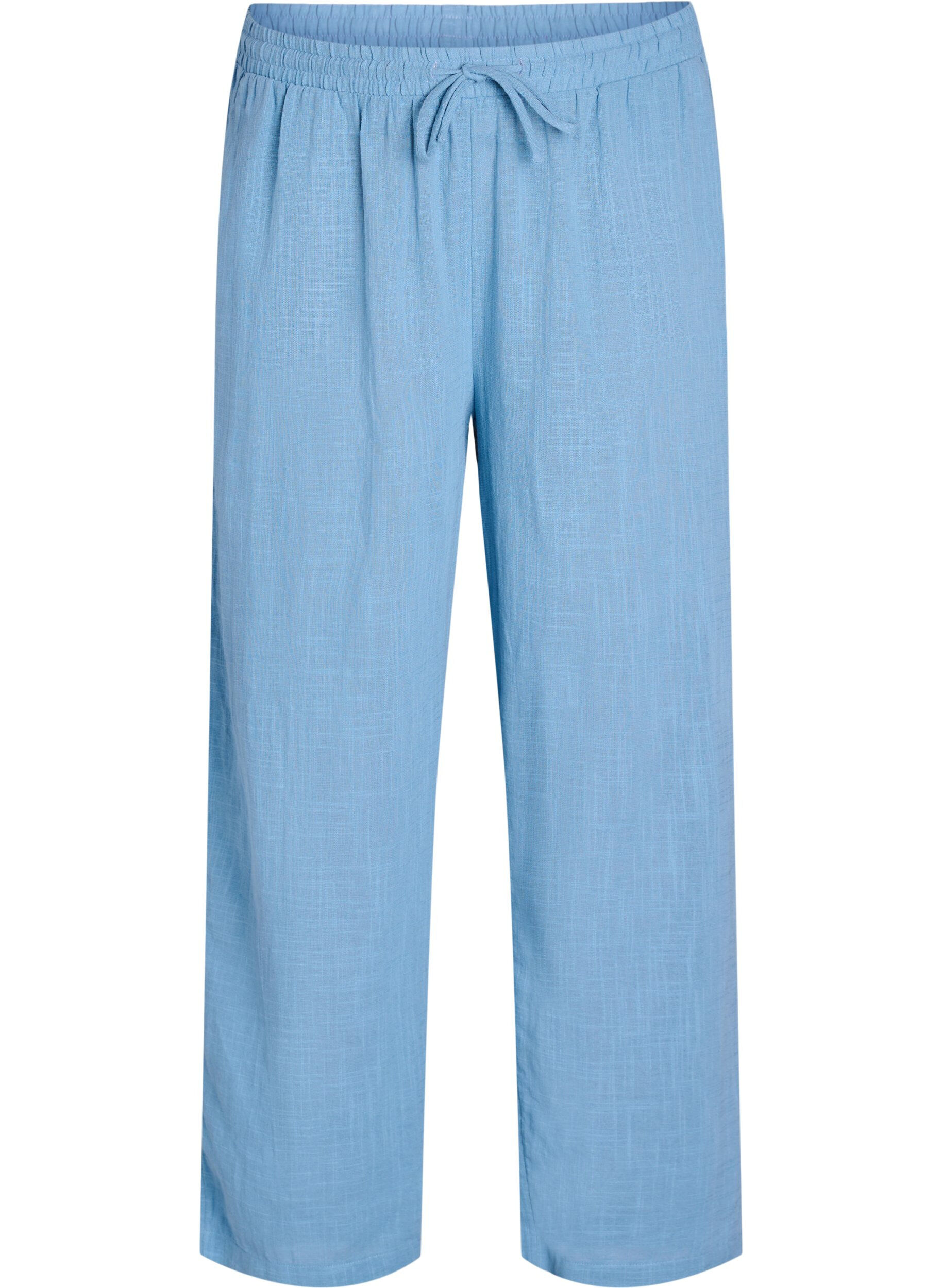 Zizzi FLASH - Pantalon coupe droite avec taille haute, Bleu, Packshot image number 0
