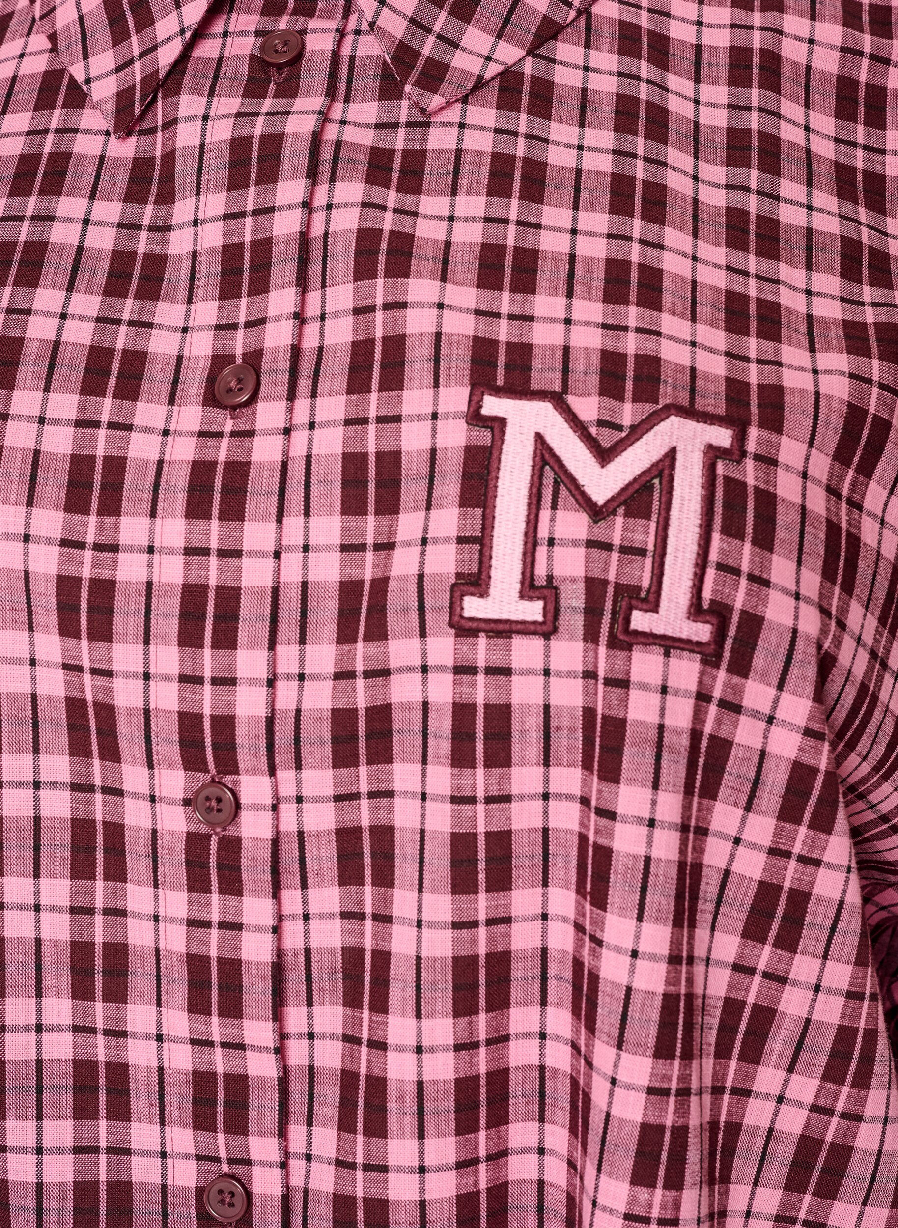 ZizziChemise longue &agrave; carreaux avec manches 3/4, Rose, Packshot image number 2