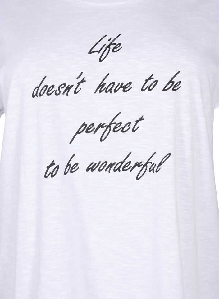 T-shirt imprimé en coton biologique, B. White Black Print, Packshot image number 2