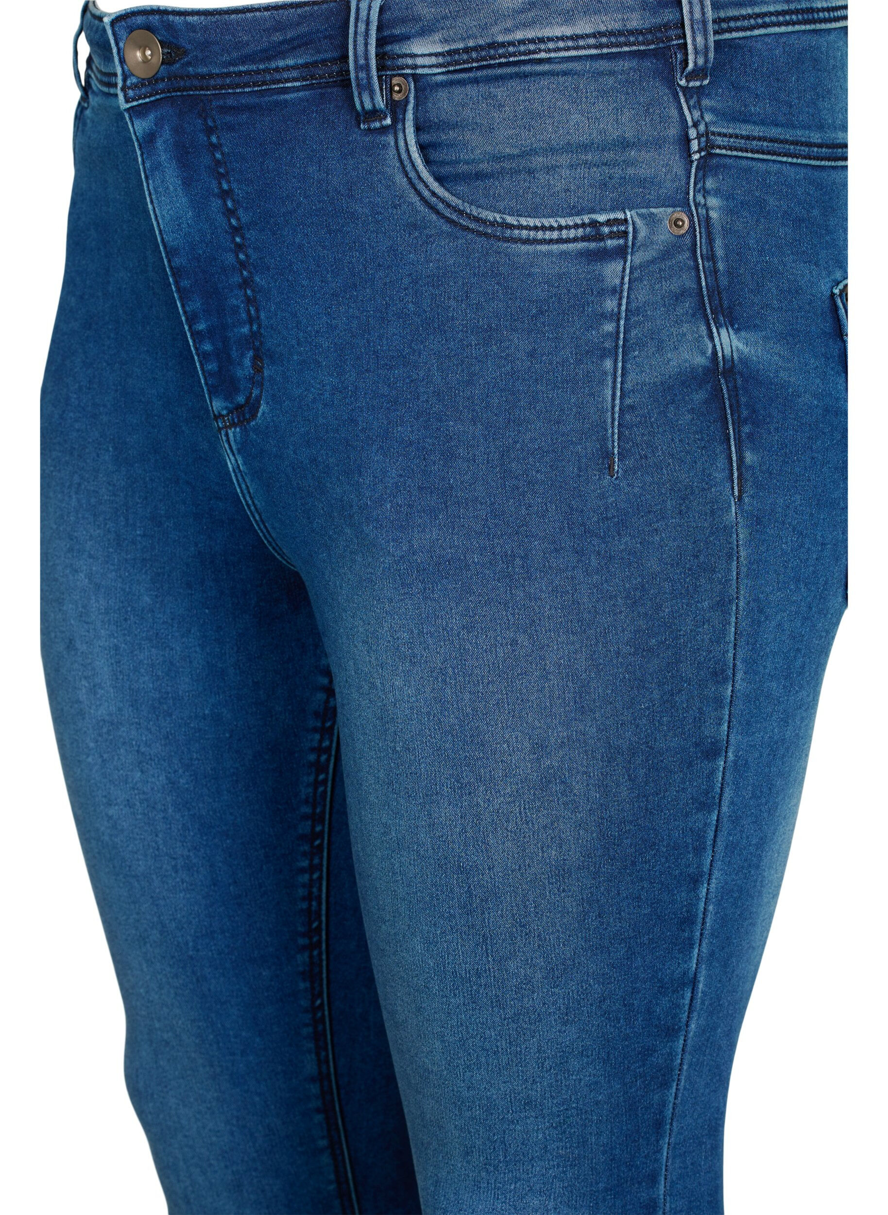 Zizzi Jean crop Amy avec d&eacute;tails zipp&eacute;s, Bleu, Packshot image number 2
