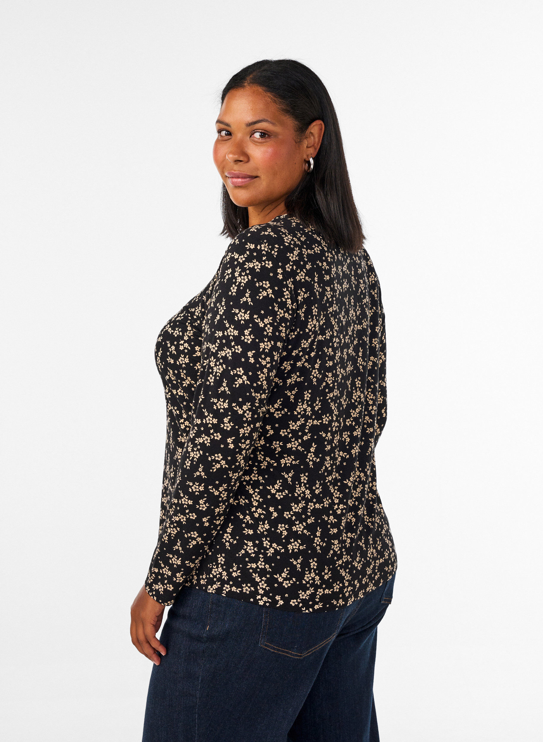 ZizziBlouse &agrave; manches longues, Noir, Model image number 2